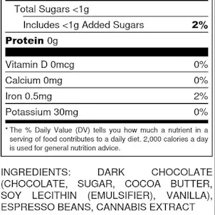 Photo of Haze & Main Espresso Dark Chocolate Bar 250mg