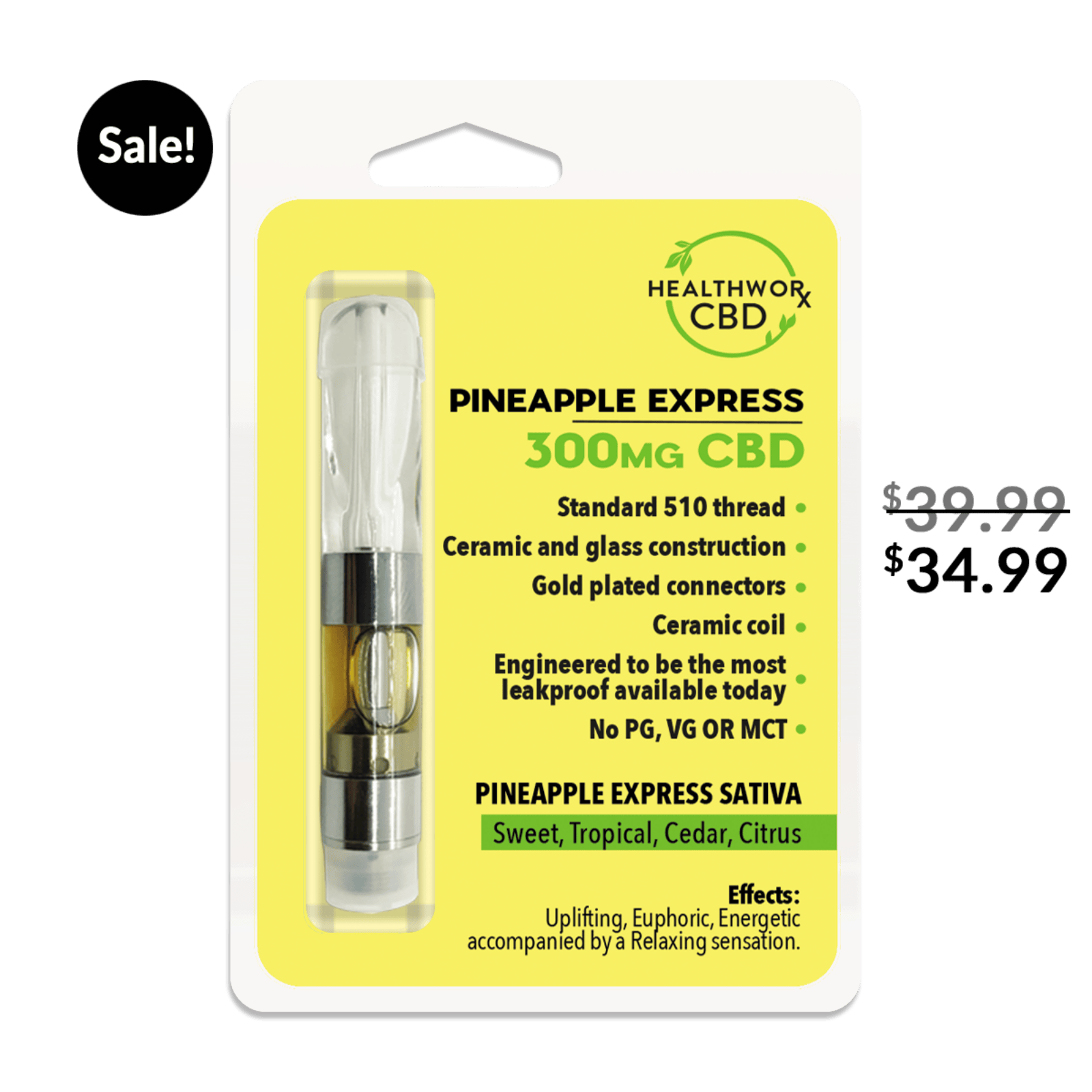 HealthworxCBD: 300mg Pineapple Express CBD Vaporizer Pen Cartridge | Leafly