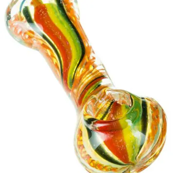 Photo of "Flat Mouth Rasta Swirl" Spoon Pipe