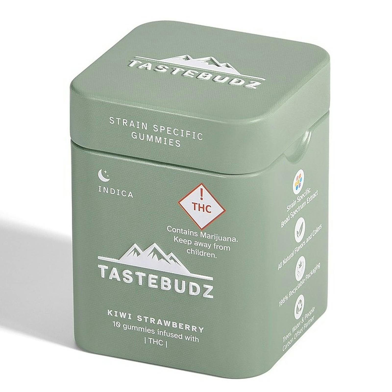 TasteBudz Kiwi Strawberry Indica Rosin Gummies THC Leafly