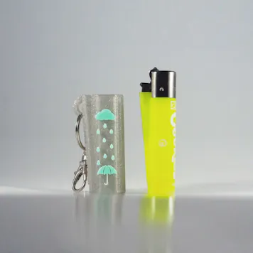 Photo of Terrapin "Cloudy Blue" Lighter Case +Keychain, *Customizable