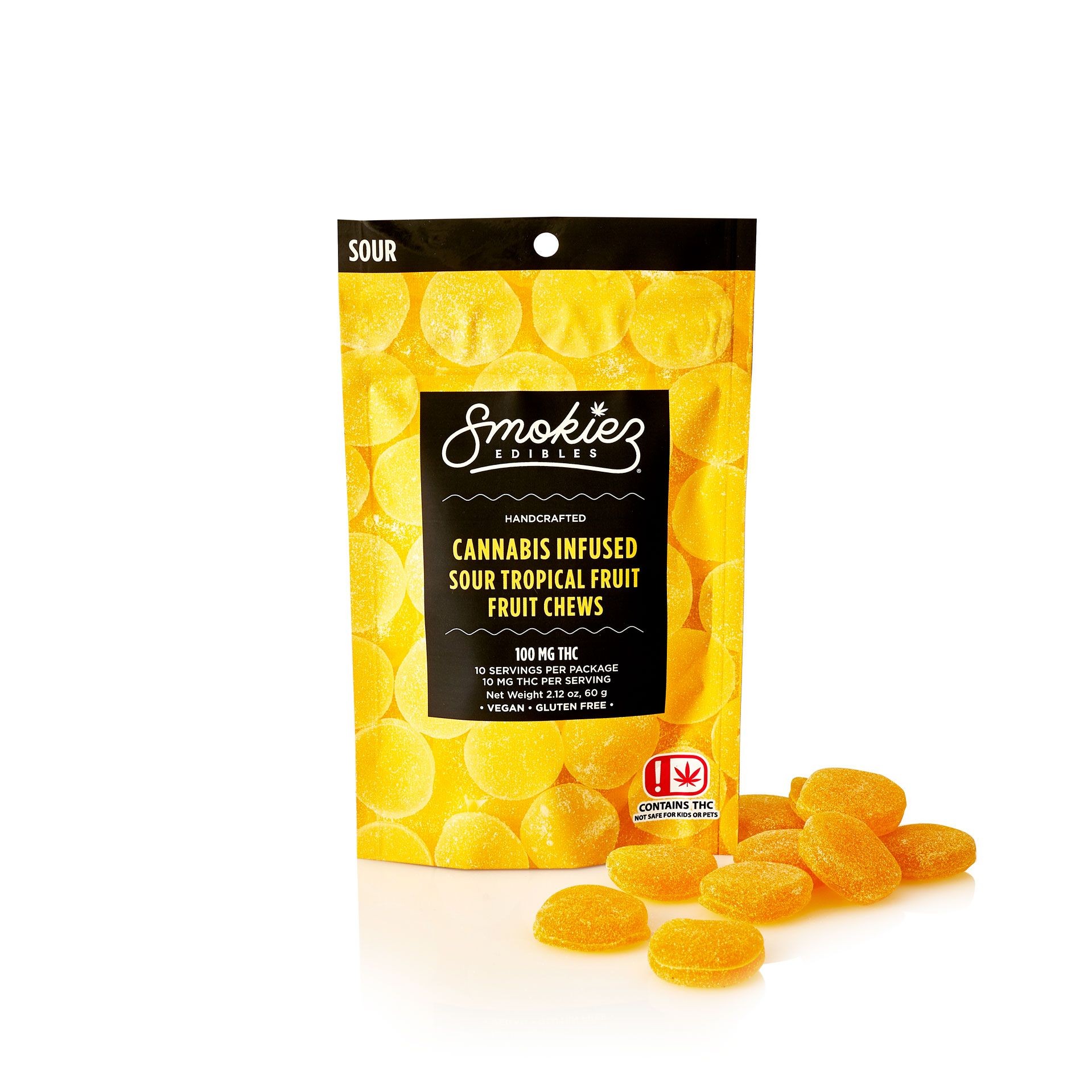 Smokiez Edibles: Sour Tropical Fruit Chews 100mg THC - OK | Leafly