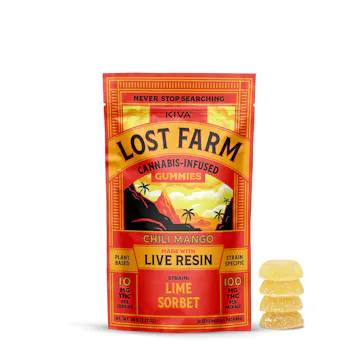 Photo of 10mg Lost Farm 'Chili Mango x Lime Sorbet' Gummies 100mg THC total