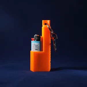 Photo of Terrapin "Orange Feather" Mini Lighter and Joint Holder + Keychain *Customizable