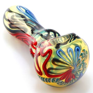 Photo of 4.1" Swirl Glass Pipe with Mini Maria Rings