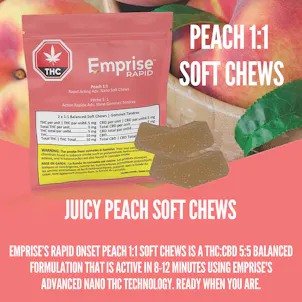 Photo of Peach 5:5 THC:CBD Rapid Acting Vegan Soft Chews