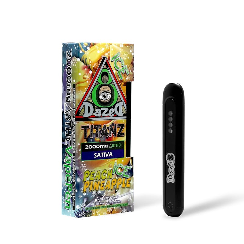 Dazed8 Peach Pineapple Ice Delta 8 Thc Disposable Vape — 2 Grams Leafly 3675