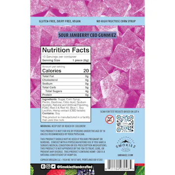 Photo of Sour Jamberry Hemp CBD Gummiez, 250mg CBD - Oklahoma