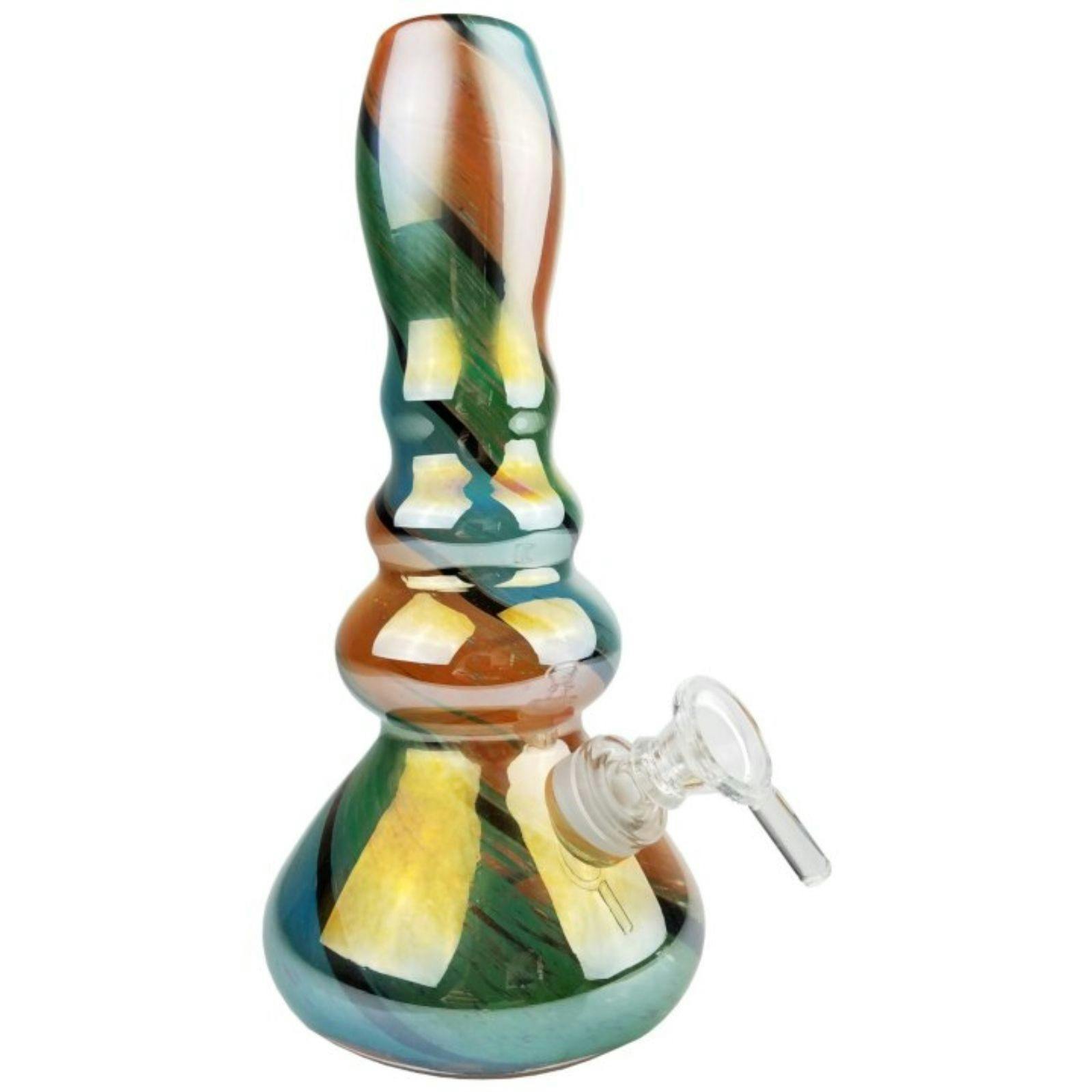 Mo Beta Glass, Co. 9" Multi Bubble Flask Soft Glass Water Pipe 14mm