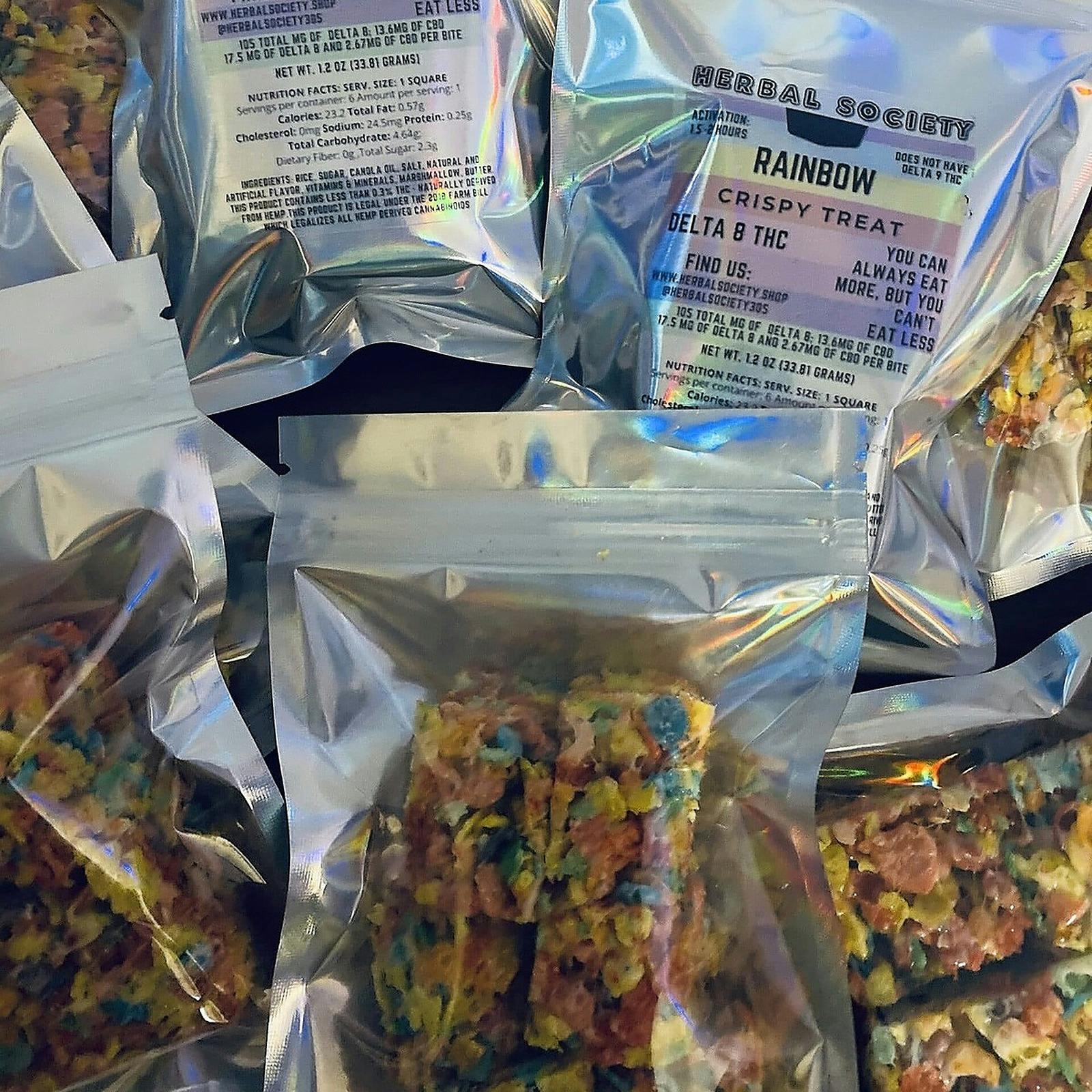 Herbal Society: Rainbow Rice Crispy Treats - Delta 8 THC/CBD - $4.99 ...