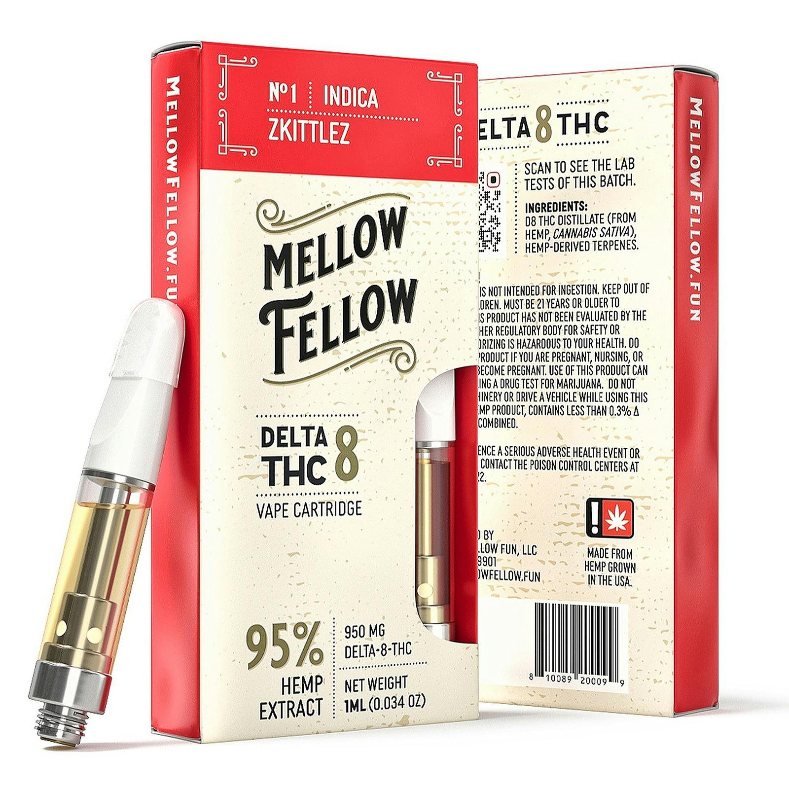 Mellow Fellow Zkittlez (Indica) Delta 8 Vape Cartridge Leafly