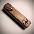 Product image for WALNUT Peace Pipe! Wooden Smoking Travel Pipe w/ Peace Sign Etching - Optional Bowl Cover