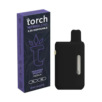 Photo of TORCH NITRO BLEND THC-A BOOSTED DISPOSABLE 3.5G MODIFIED GRAPES - INDICA