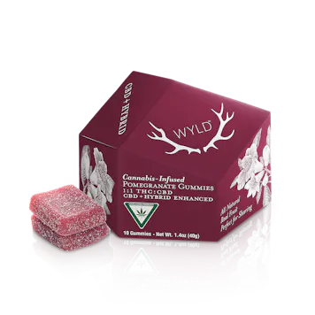 Photo of Pomegranate 1:1 CBD + Hybrid Enhanced Gummies | MI