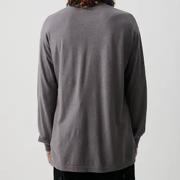 Photo of Afends Mens Essential - THC Essentials - Hemp Retro Long Sleeve T-Shirt - Steel