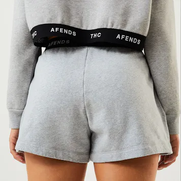 Photo of Afends Womens Homebase - THC Essentials - Hemp Sweat Shorts - Shadow Grey Marle