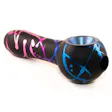 Product image for Smoking Pipe Black with Purple/Pink/Blue Splash Matte Finish