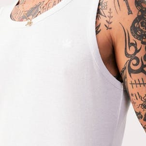 Photo of Afends Mens Base - THC Essential - Hemp Singlet - White