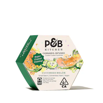 Photo of Cucumber Melon Crystal-Coated Solventless Hash Gummies