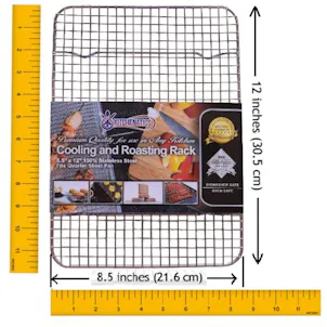 Photo of 100% Stainless Steel Wire Cooling and Roasting Rack Fits Small Quarter Sheet Size Baking Pan