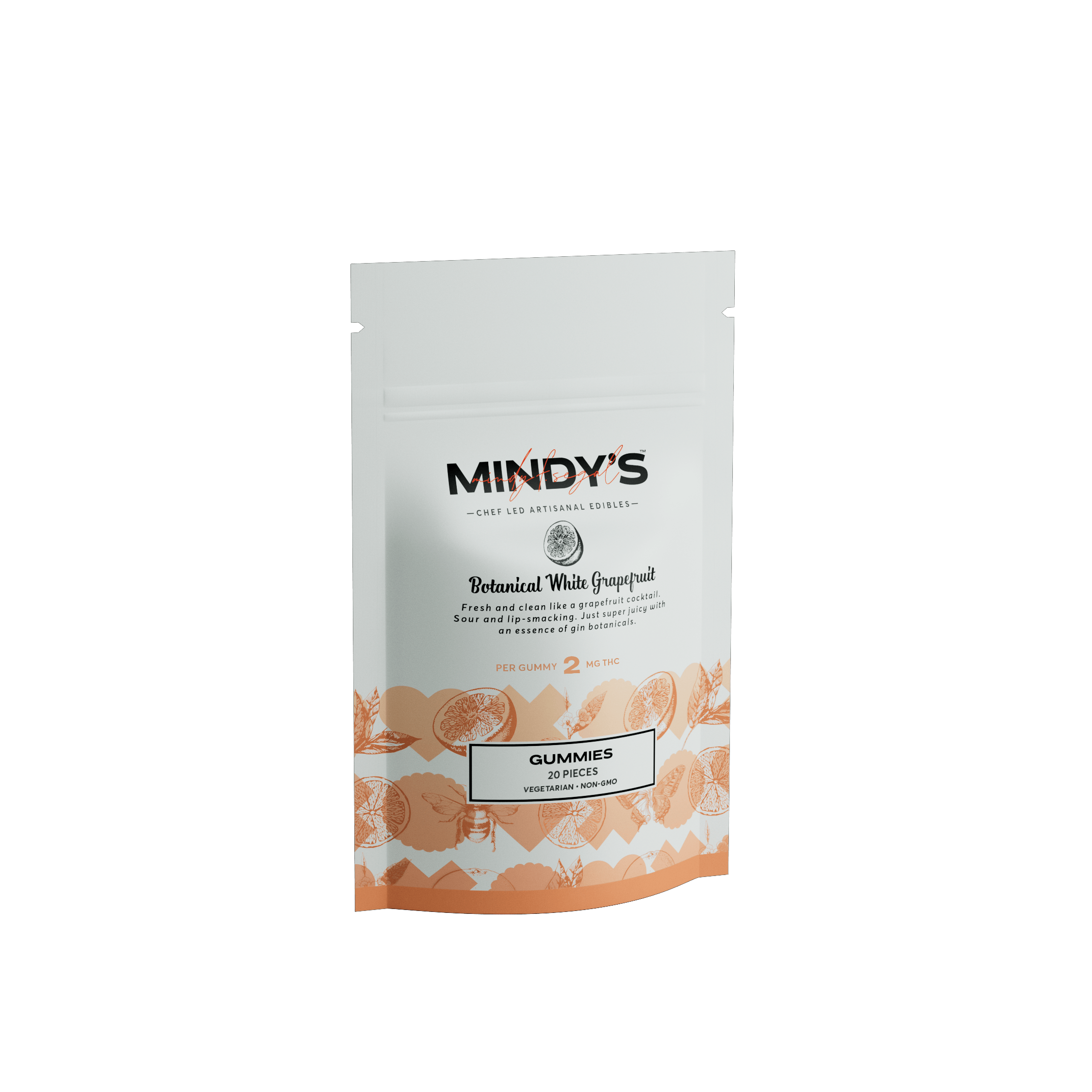 Mindy's Edibles Botanical White Grapefruit Gummies 40mg 20pack Leafly