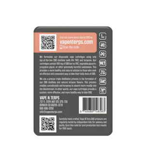 Photo of 500MG XJ-13 OG CBD VAPE CARTRIDGE
