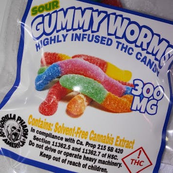 Photo of Sour Gummy Worms 300mg THC