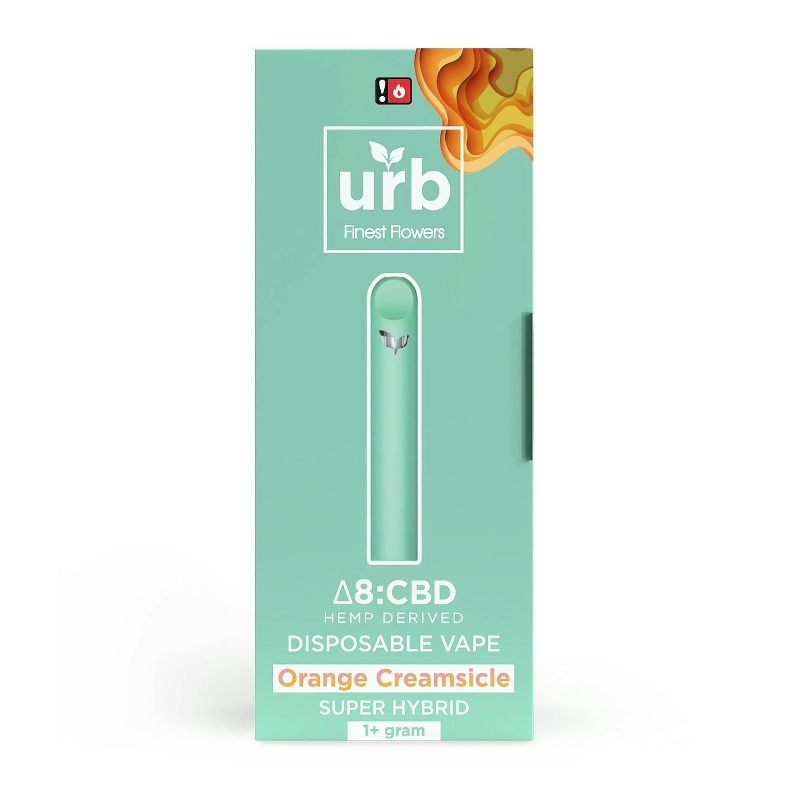 Urb Finest Flowers Orange Creamsicle Delta 8 THC Disposable Vape 1+ G