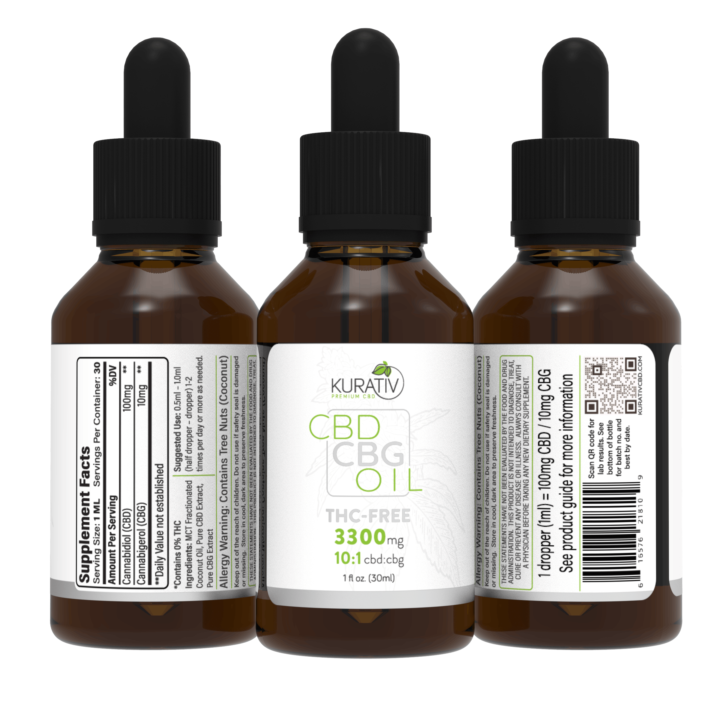 Kurativ Cbd: Kurativ Cbd   Cbg Oil Thc-free 10:1 3300mg 