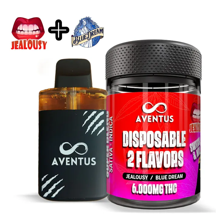 Aventus 8: AVENTUS8 Dual Chamber Disposable Vape 6G. Delta 9 - JEALOUSY -  BLUE DREAM
