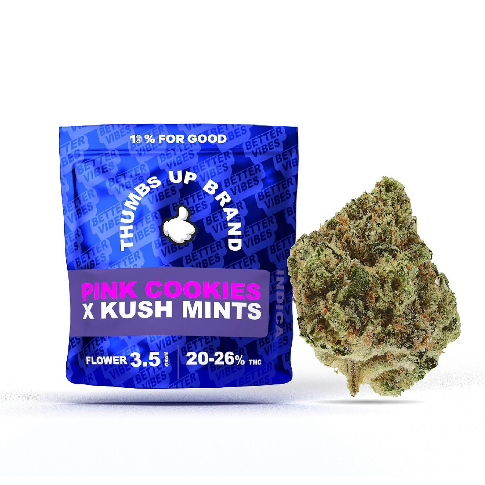 Pink cookies x Kush Mints from Thumbs Up Brand . 3.5 Terps . 21.4 THC , pack date of 04/22/21