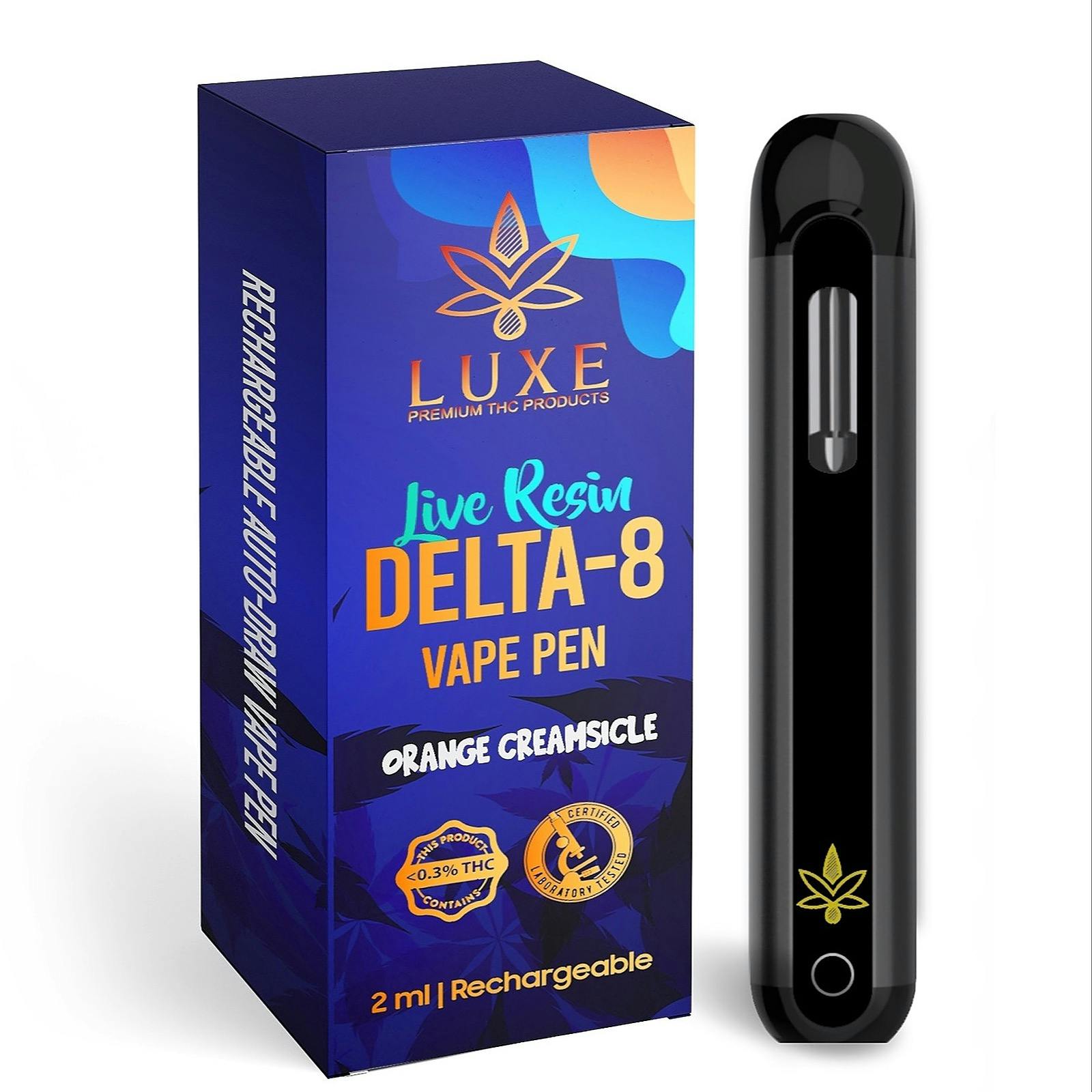 Luxe THC 25 OFF with code LEAFLY Orange Creamsicle 2ml Delta8 Vape