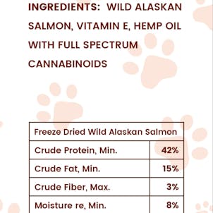 Photo of CBD Oil Freeze Dried Salmon Pet Treats - 50mg CBD Oil 1oz.