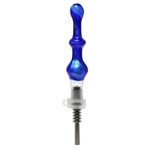 Product image for 5" 14mm Dichro Nectar Collector Kit with Clip & Titanium Tip - Blue