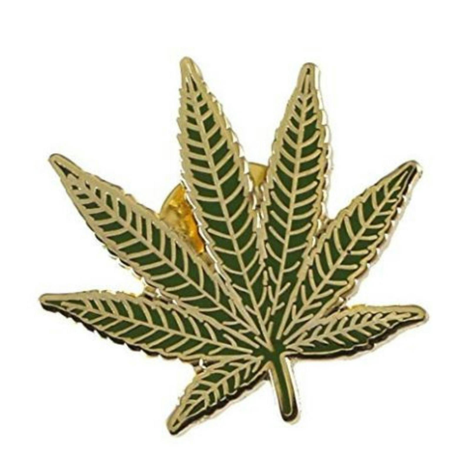 CRABS N CANNABIS: Pot Leaf Gold Plated Enamel Lapel Pin Badge | Leafly