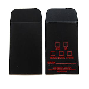 Photo of 50 Black Red Oil Wax Extract Coin Envelopes 2.25" X 3.5" Foil Label Version #011