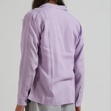 Photo of Afends Mens Critical - THC Essentials - Hemp Cuban Long Sleeve Shirt - Orchid