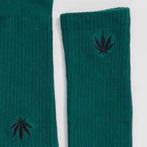 Photo of Afends Unisex Happy Hemp - THC Essentials - Crew Socks - Emerald