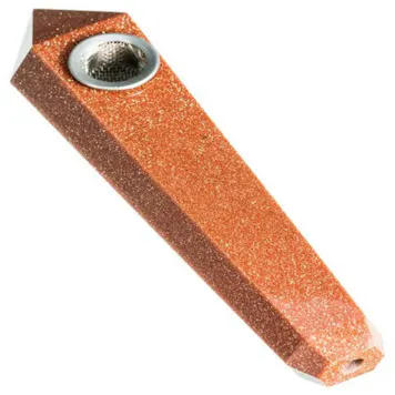 Photo of 4.5" Red Goldsand Quartz Stone Pipe