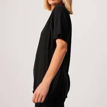 Photo of Afends Womens Slay - THC Essentials - Hemp Oversized T-Shirt - Black