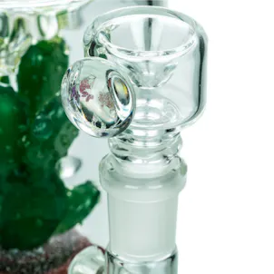 Photo of Empire Glassworks | Bioluminescent Glass Green Cactus Water Pipe w/ Circ Perc
