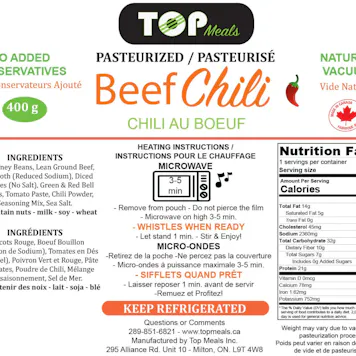 Photo of Beef Chili Infused with 10 Mg of CBD- (Net weight 400 gr / 14.10 oz)