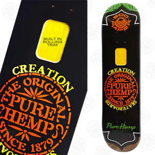 Photo of Pure Hemp Creations Collab Skatedeck With Built In Rolling Tray