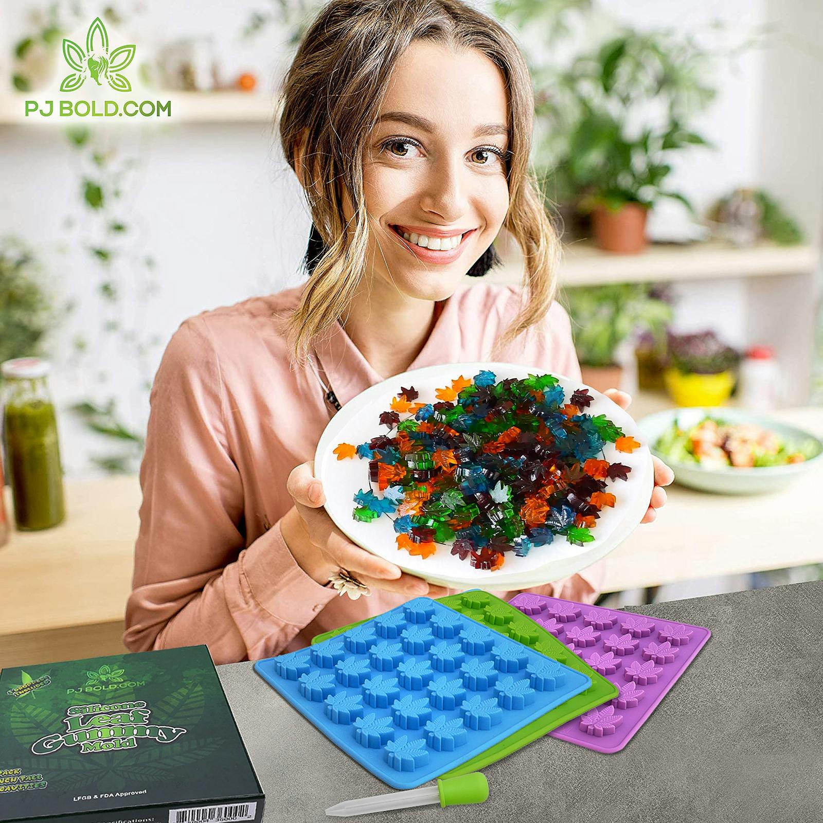 PJ Bold Small Marijuana Leaf Candy & Gummy Molds 3Pack Leafly