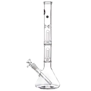 Photo of LA Pipes 14” Double Showerhead Perc Beaker Bong