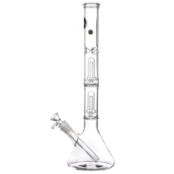 Photo of LA Pipes 14” Double Showerhead Perc Beaker Bong