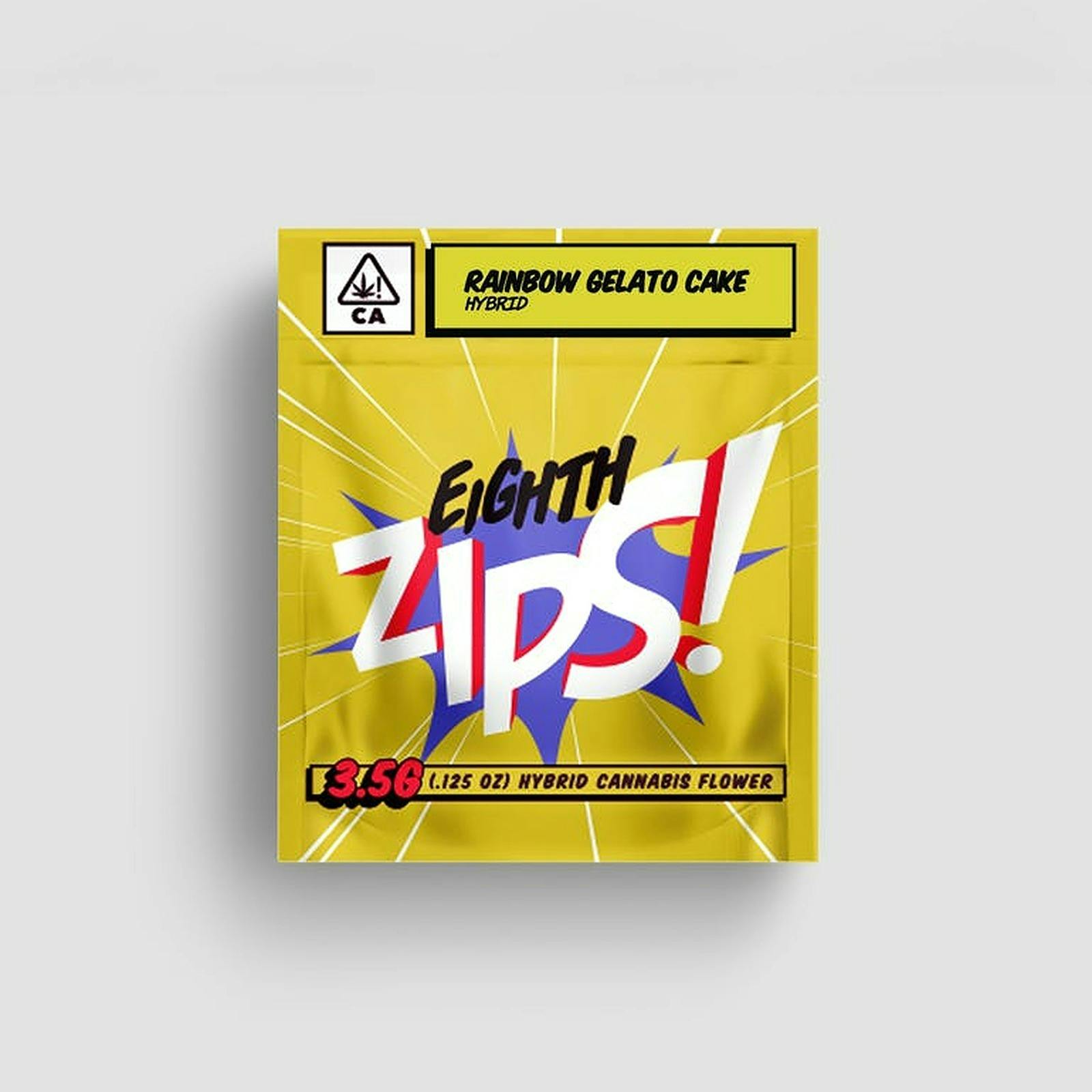 Zips! Rainbow Gelato Cake Greenhouse Hybrid (3.5g) Leafly