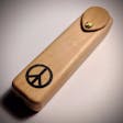 Product image for MADRONA Peace Pipe! Wooden Smoking travel Pipe - Tobacco Pipe w/ Peace Sign Etching - Optional Bowl