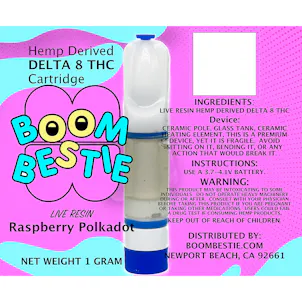 Photo of Live Resin Delta 8 Cartridge Raspberry Polkadot