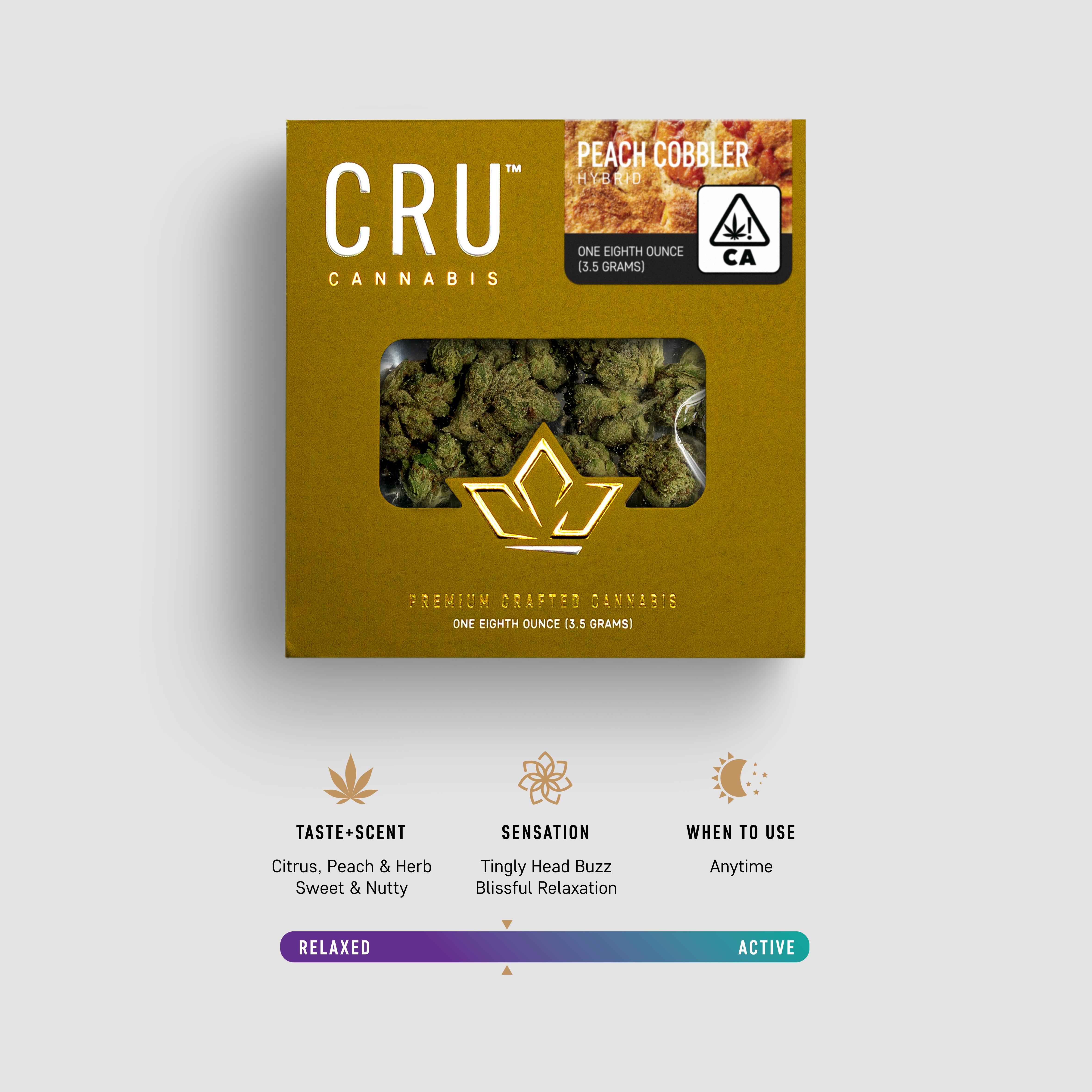 CRU Cannabis Peach Cobbler 3.5G Hybrid Flower Leafly